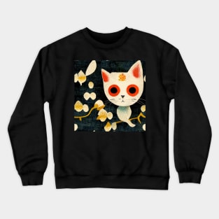 Cute Japanese Chiyogami Cat Pattern Crewneck Sweatshirt